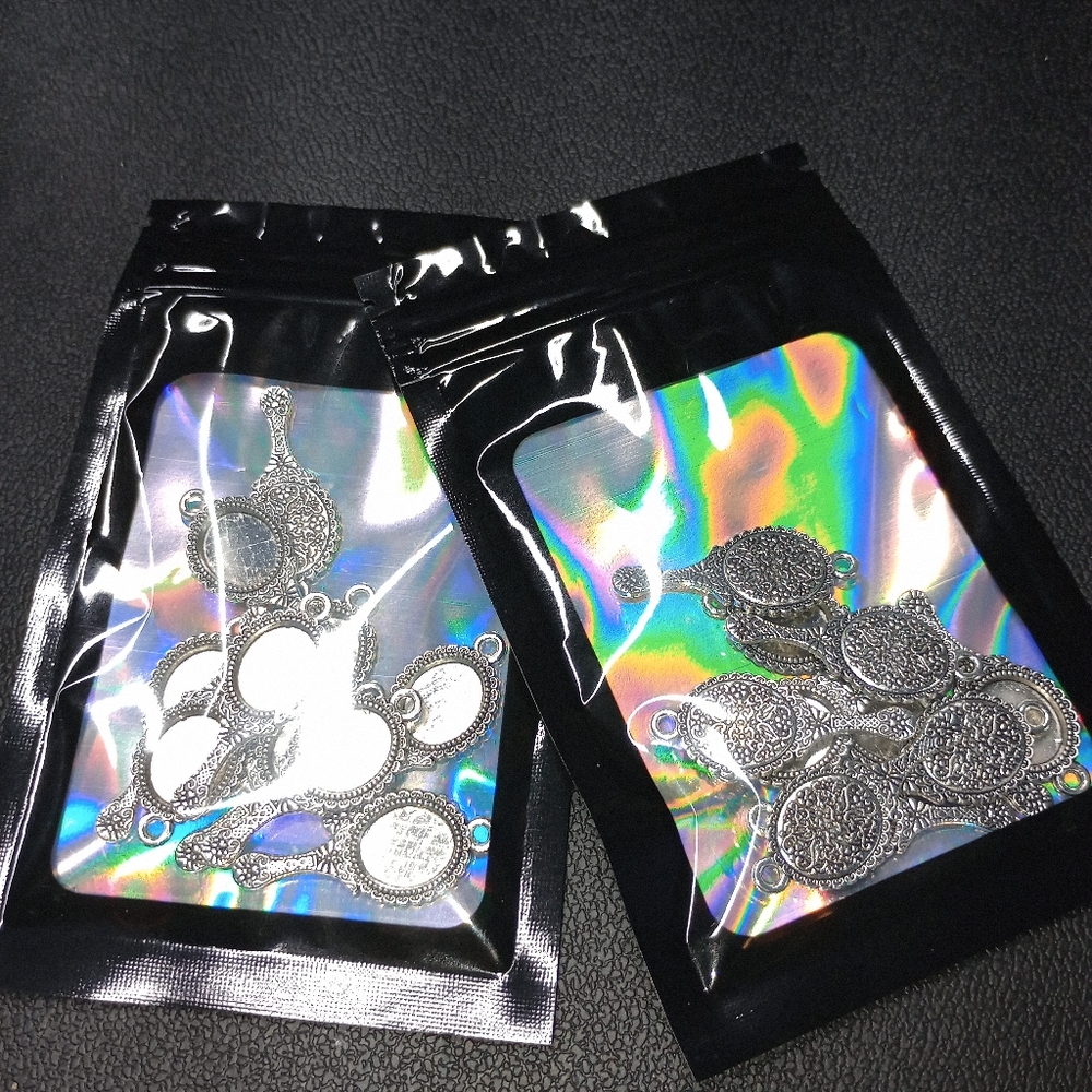 Lot Of 2 Pouches Of Mirror Charms For Jewelry Making 10/ Per